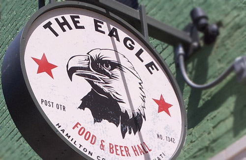 The sign outside of The Eagle